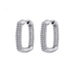 ORECCHINI QUADRATI BIANCA ARGENTO 925/1000 RODIO