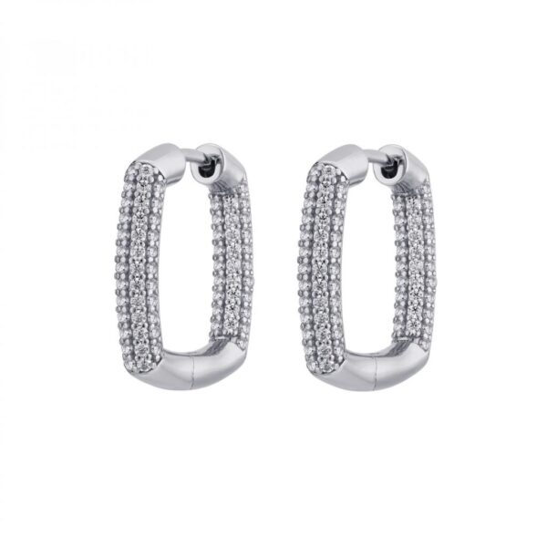 ORECCHINI QUADRATI BIANCA ARGENTO 925/1000 RODIO