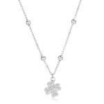 COLLANA ACCIAIO CON QUADRIFOGLIO