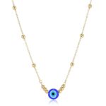 COLLANA ACCIAIO CON OCCHIO DI NAZAR CENTRALE