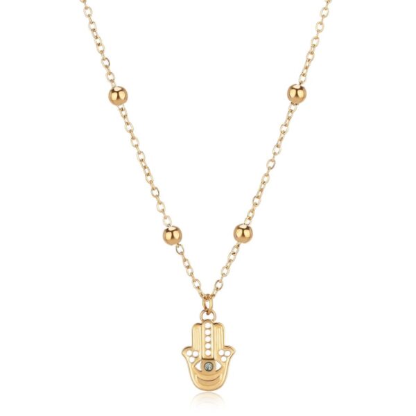 COLLANA ACCIAIO MANO DI FATIMA