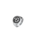 ANELLO UOMO IN ACCIAIO CON ANCORA E SMALTO NERO