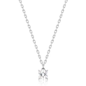 COLLANA ACCIAIO SAGAPO CON ZIRCONE BIANCO
