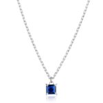 COLLANA ACCIAIO CON ZIRCONE BLU