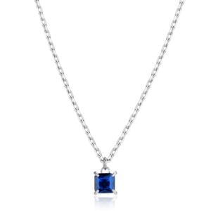 COLLANA ACCIAIO CON ZIRCONE BLU