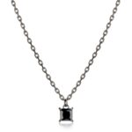 COLLANA ACCIAIO SAGAPO CON ZIRCONE NERO