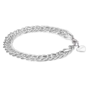 BRACCIALE CHUNKY IN ACCIAIO, CATENA GRUMETTA INTRE