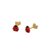 ORECCHINI ORO GIALLO LOBO COCCINELLA
