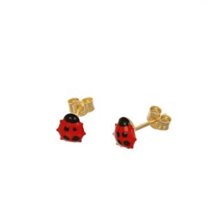 ORECCHINI ORO GIALLO LOBO COCCINELLA