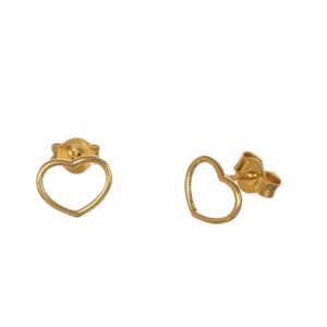 ORECCHINI ORO GIALLO LOBO CUORE APERTI GR 0.9