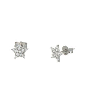 ORECCHINI ORO BIANCO LOBO STELLA CON ZIRCONI GR 1.1