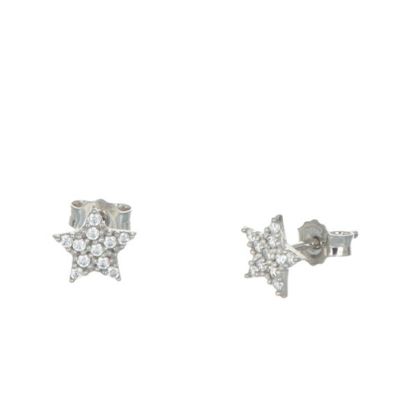 ORECCHINI ORO BIANCO LOBO STELLA CON ZIRCONI GR 1.1