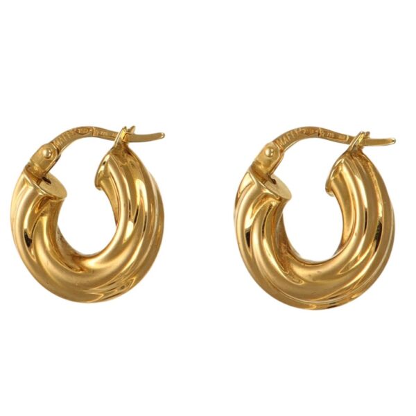 Orecchini oro giallo cerchietti bombati torcion