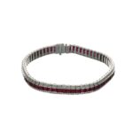 BRACCIALE ORO BIANCO C/RUBINI E DIAM
