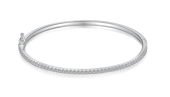 BRACCIALE ARGENTO TENNIS RIGIDO 55 MM