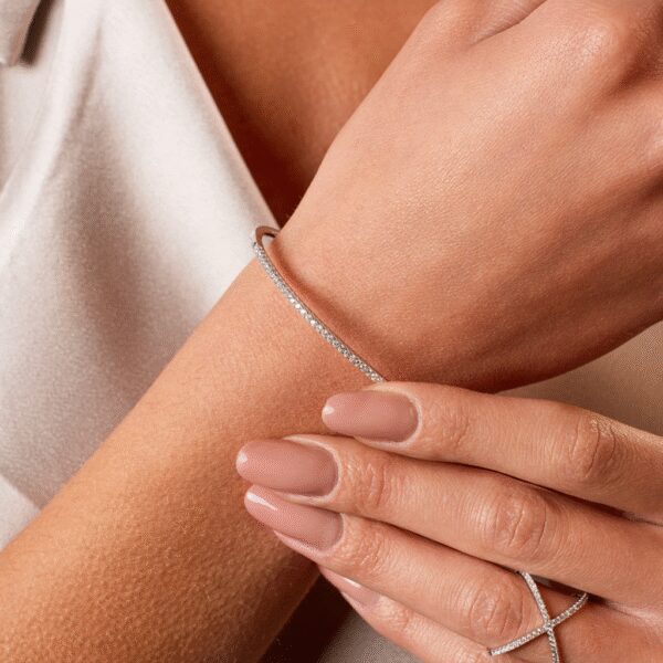 BRACCIALE ARGENTO TENNIS RIGIDO 55 MM