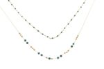 COLLANA CORTA DUE FILI ACCIAIO E MALACHITE KLK GIOIELLI