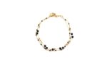 BRACCIALE DUE FILI ACCIAIO E AGATA NERA KLK GIOIELLI