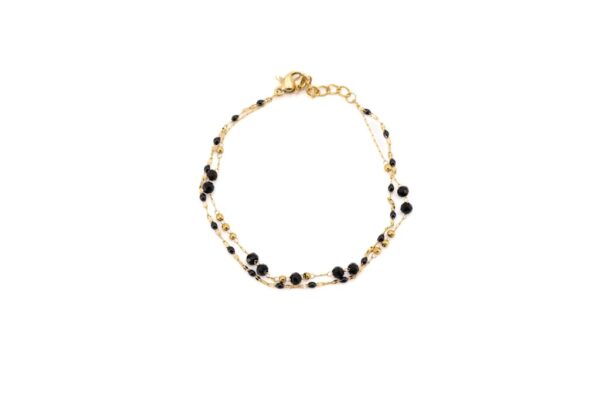 BRACCIALE DUE FILI ACCIAIO E MALACHITE