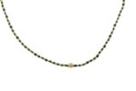 COLLANA CORTA MULTI PALLINE ACCIAIO E MALACHITE