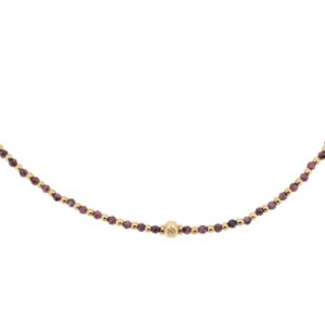 COLLANA CORTA MULTI PALLINE ACCIAIO E AMESTISTA KLK GIOIELLI