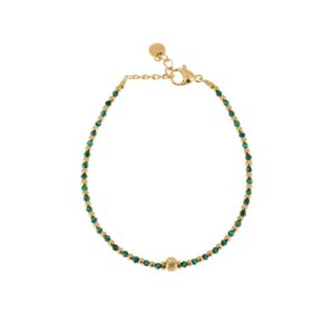 BRACCIALE MULTI PALLINE ACCIAIO E MALACHITE KLK GIOIELLI