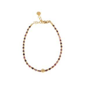 BRACCIALE MULTI PALLINE ACCIAIO E AMETISTA KLK GIOIELLI