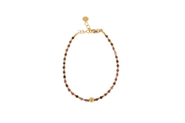 BRACCIALE MULTI PALLINE ACCIAIO E AMETISTA KLK GIOIELLI