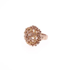 ANELLO ZAMA CON SFERA CON FIORELLINI