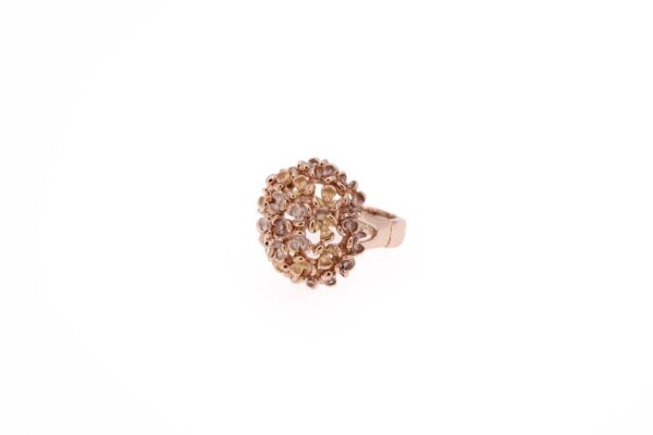 ANELLO ZAMA CON SFERA CON FIORELLINI