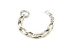 BRACCIALE CATENA ALLUMINIO ARGENTATA KLK GIOIELLI MAGLIA PIATTA PICCOLA