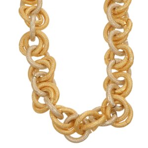 COLLANA CORTA ALLUMINIO ANELLINI BICOLOR KLK GIOIELLI  INTRECCIATI SATINATI