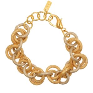BRACCIALE ALLUMINIO BICOLOR ANELLINI INTRECCATI KLK GIOIELLI  SATINATI