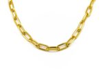 COLLANA LUNGA 90CM CATENA ALLUMINIO DORATA KLK GIOIELLI MAGLIA OVALE STRETTA