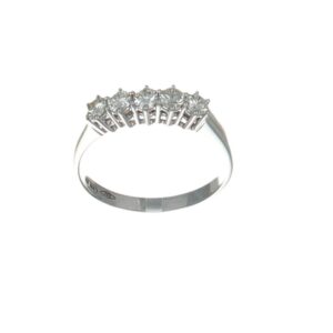 ANELLO ORO GIALLO VERETTA CON DIAMANTI  KT 0.47 H SI 1