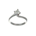 ANELLO ORO BIANCO SOLITARIO CON DIAMANTE KT 0.50 H SI 1
