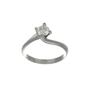 ANELLO ORO BIANCO SOLITARIO CON DIAMANTE KT 0.50 H SI 1