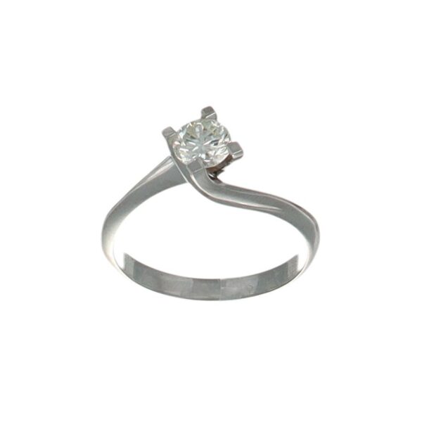 ANELLO ORO BIANCO SOLITARIO CON DIAMANTE KT 0.50 H SI 1