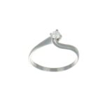 ANELLO ORO BIANCO SOLITARIO CON DIAMANTE KT 0.14 G VS 2