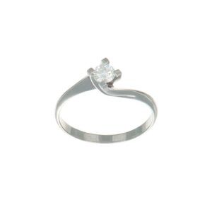ANELLO ORO BIANCO SOLITARIO CON DIAMANTE KT 0.24 G VS 2