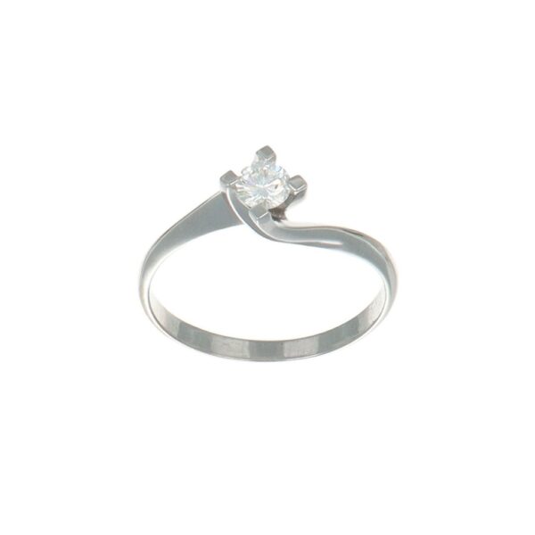 ANELLO ORO BIANCO SOLITARIO CON DIAMANTE KT 0.24 G VS 2