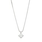 COLLANA ORO BIANCO PUNTO LUCE CON DIAMANTE KT 0.17 G SI 2
