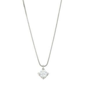 COLLANA ORO BIANCO PUNTO LUCE CON DIAMANTE KT 0.17 G SI 2