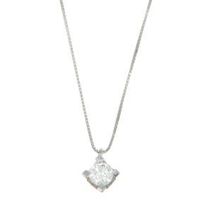 COLLANA ORO BIANCO PUNTO LUCE CON DIAMANTE KT 0.36 G SI 2