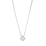 COLLANA ORO BIANCO PUNTO LUCE CON DIAMANTE KT 0.15 G SI 2