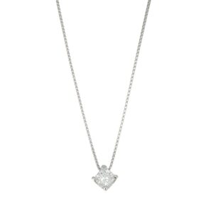 COLLANA ORO BIANCO PUNTO LUCE CON DIAMANTE KT 0.15 G SI 2