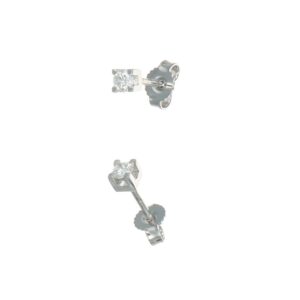 ORECCHINI ORO BIANCO PUNTO LUCE CON DIAMANTI KT 0.22 TOT G SI 2
