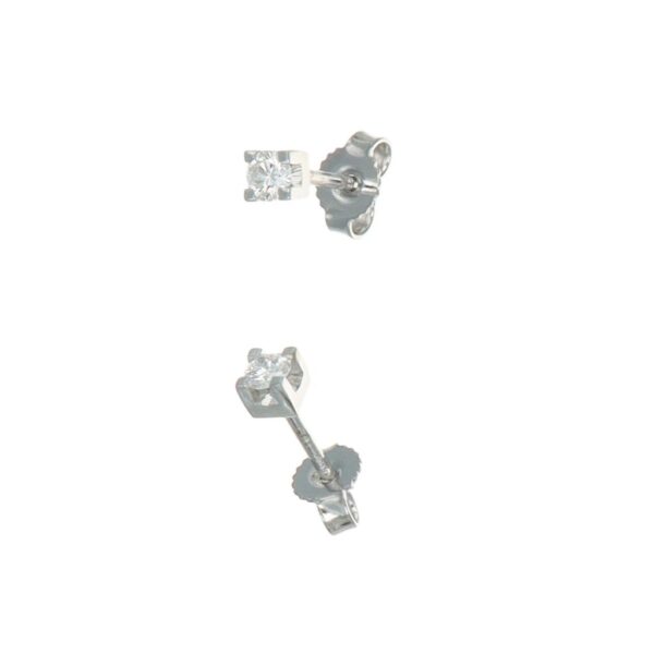 ORECCHINI ORO BIANCO PUNTO LUCE CON DIAMANTI KT 0.22 TOT G SI 2