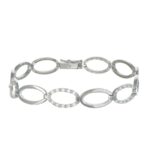 Bracciale oro bianco semirigido con zirconi bianchi
