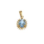 Ciondolo oro giallo con zircone celeste